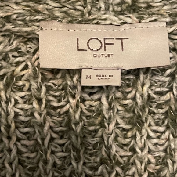 LOFT Women's Green and Cream Cardigan size M - Picture 2 of 3